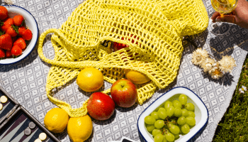 Picnic and game set up outside
